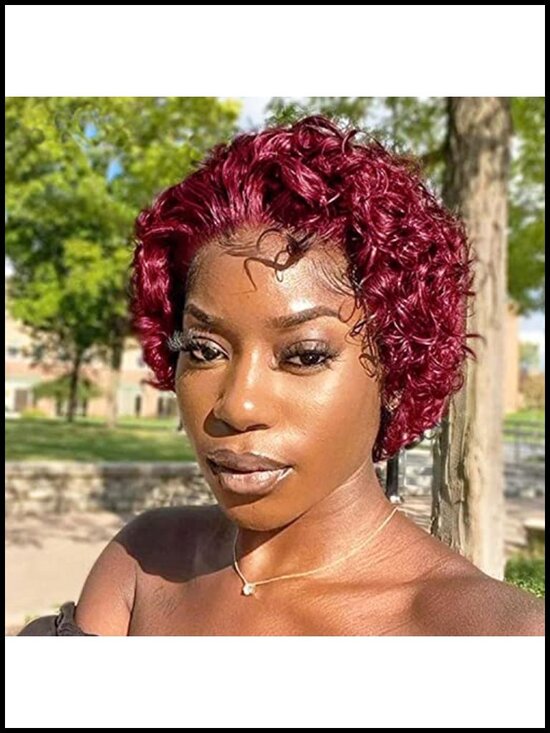 6 Inch Curly Pixie Cut Lace Front Human Hair Wig